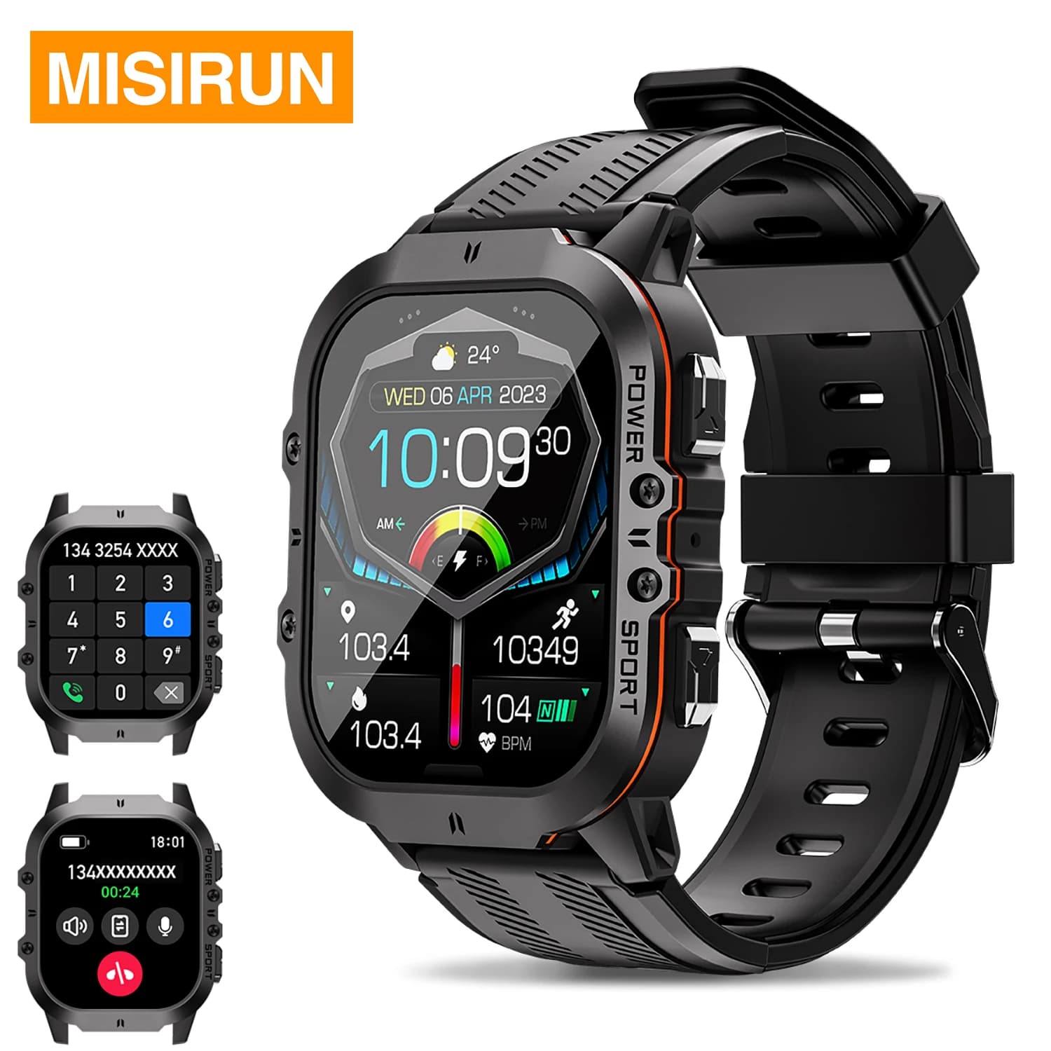 MISIRUN C26 Smartwatch: 100+ Trybów Sportowych, Bluetooth, Wodoodporny ⌚